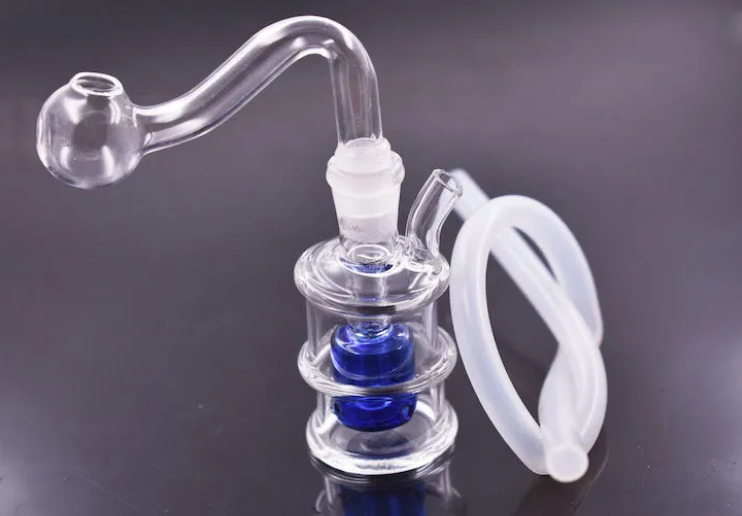 Mini Glass Water Pipe (Colorful Birdcage Inline Perc Dab Rig for Smooth Hits)