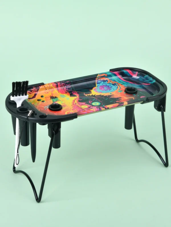 1 Set Metal Rolling Tray Cone Foldable Stand